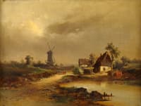 Summer Landscape with Peasants and Windmill