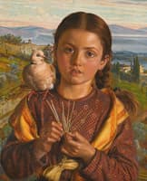 Tuscan Girl Plaiting Straw