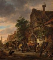 Workmen before an Inn