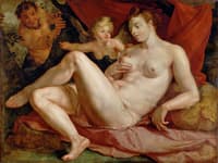 A Satyr Spying on Venus and Cupid