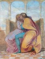 A Youth Embracing a Girl (sketch for a mural in the Villa Carreggi)