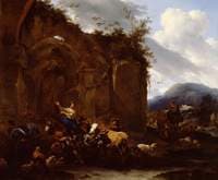 A Farrier and Peasants near Roman Ruins