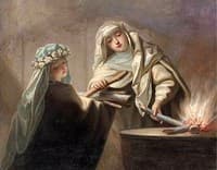 The Sacred Fire, Two Vestal Virgins Tending the Hearth