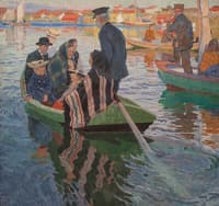 Church-Goers in a Boat