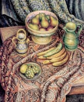 Still Life with Pears, Bananas, and Grapes
