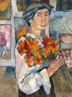 Self-Portrait with Yellow Lilies