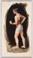 Study of a Man Flxing Muscles