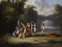 Nymphs Dancing around the Bust of a God