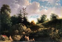 A River Landscape with Bathers