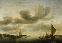 A River Estuary with Shipping