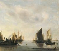 Coast Scene with Sailing Vessels