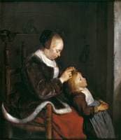 A Mother Combing the Hair of her Daughter