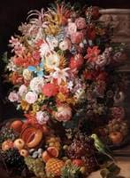 Still Life with Flowers, Fruit and a Bird