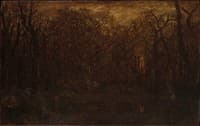 The Forest in Winter at Sunset