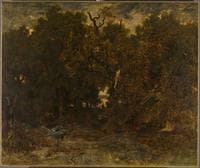 Leaving the Forest of Fontainebleau, Setting Sun