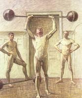 Pushing Weights with Two Arms