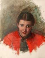 The Artist's Wife in a Red Cape
