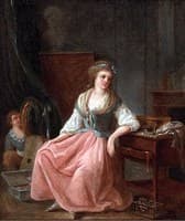 A Seated Young Woman by her Dressing Table