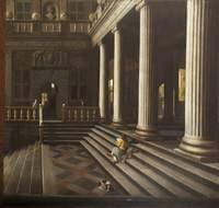 A Perspective View of the Courtyard of a House