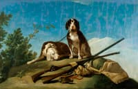 Two Dogs on a Leash