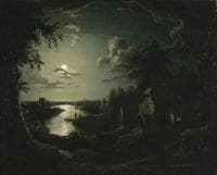 Landscape with a mill in the moonlight