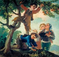 Boys Picking Fruit