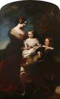 Caroline, 3rd Countess of Mount Edgcumbe, with Her Two Youngest Children, Charles and Ernestine