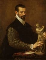 Portrait of Tiziano Aspetti Holding a Statuette