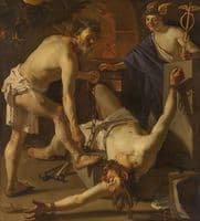 Prometheus Being Chained by Vulcan