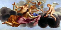 Life of Cupid - Cupid Receiving the Hommage of Diana, Apollo and Mercury