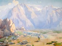 Navajo Shepherd with Flock, High Sierras