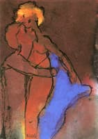 Reddish-Brown Couple (Embracing)