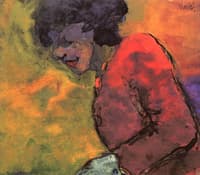 Woman in a Red Dress (in Profile)