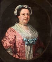 Unknown Woman in Rose Damask