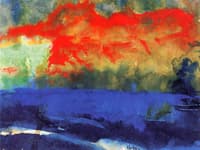 Blue Sea and Red Clouds