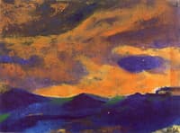 Dark Sea with Brown Sky