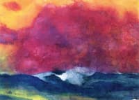 Sea with Red Sky