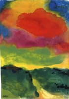 Green Landscape with Red Cloud