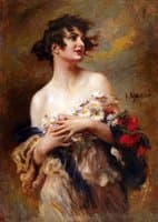 Lady with a Spray of Marguerites