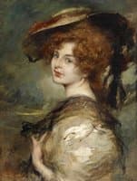Portrait of a Lady with Red Hair and Hat