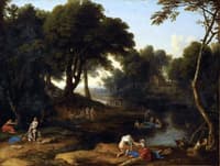 Landscape with Bathing Girls