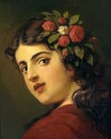 Portrait of a Girl with Roses in her Hair