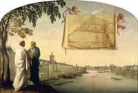 Plan of the Chartrehouse of Paris Carried by Two Angels