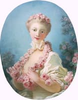 A Young Blond Woman with a Garland of Roses around her Neck