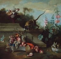 Still Life with Monkey, Fruit and Flowers