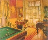 The interior of the billiard room