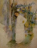 Peasant Woman Standing next to a Tree