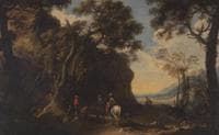 Landscape with travellers asking the Way