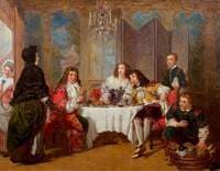 Madame Jourdain Finds Her Husband Entertaining Dorimène and Dorante