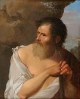 Figure of a Bearded Man Leaning on a Staff